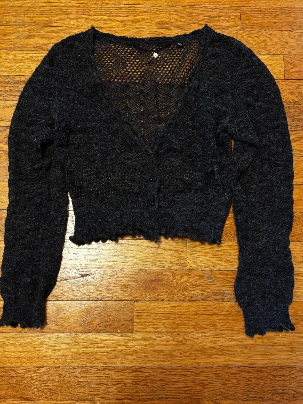 Anthropologie Knitted and Knotted Grey Cardigan. VINTAGE. Size L
